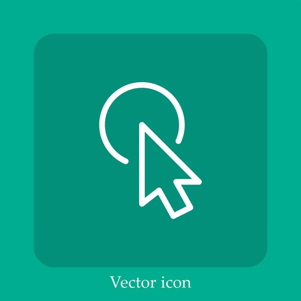 Haga Clic Icono Vectorial Icono Lineal Línea Con Carrera Editable — Vector de stock