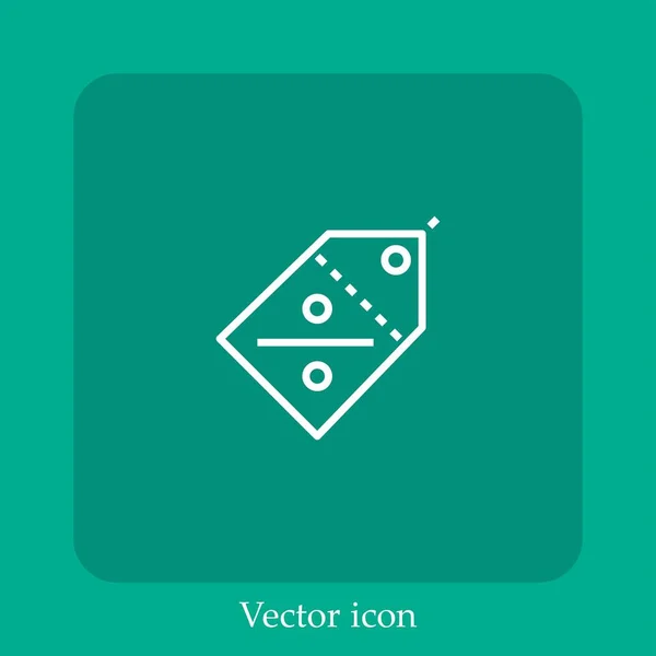 Ícone Vetorial Desconto Linear Icon Line Com Curso Editável — Vetor de Stock