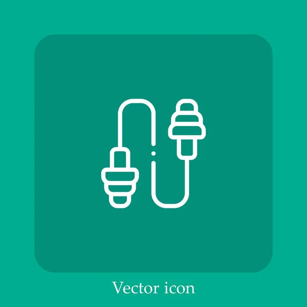 Icône Vectorielle Prise Oreille Icône Linéaire Ligne Avec Course Modifiable — Image vectorielle