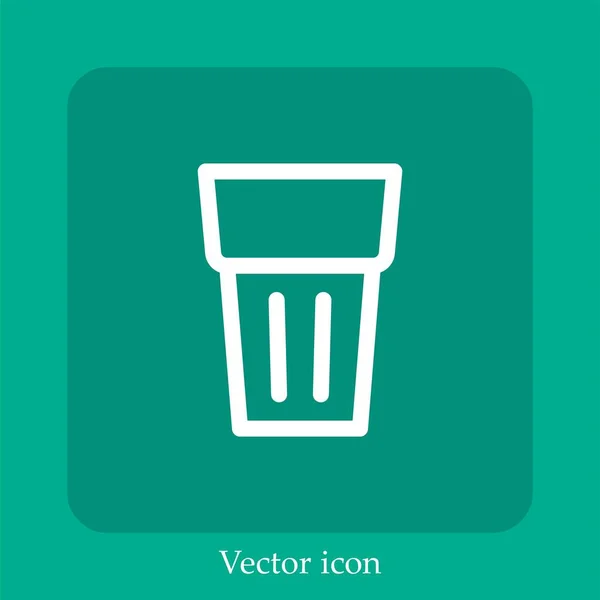 Ícone Vetor Vidro Linear Icon Line Com Curso Editável — Vetor de Stock