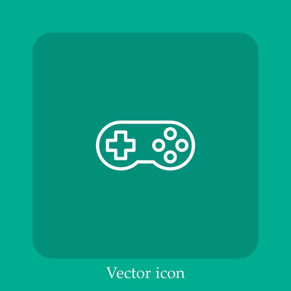 Gamepad Vector Icon Linear Icon Line Editable Stroke — Stock Vector