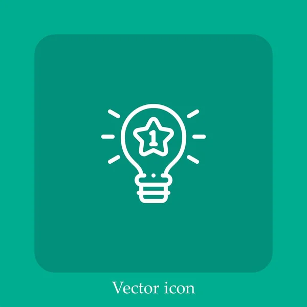 Idea Vector Icono Lineal Icon Line Con Carrera Editable — Vector de stock