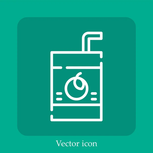 Saftbox Vektor Symbol Lineare Icon Line Mit Editierbarem Strich — Stockvektor