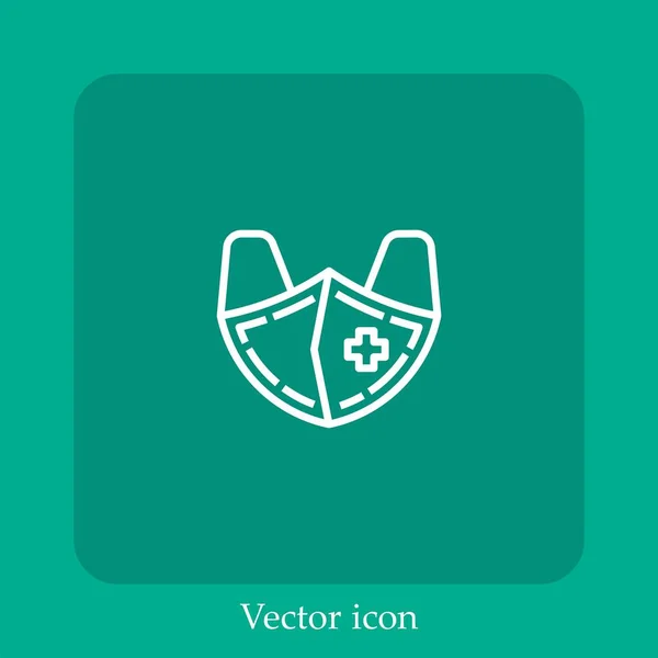 Medizinische Maske Vektor Symbol Lineare Icon Line Mit Editierbarem Strich — Stockvektor