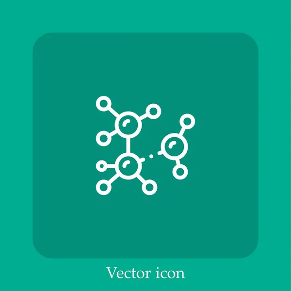 Icona Vettoriale Delle Molecole Icon Line Lineare Con Ictus Modificabile — Vettoriale Stock