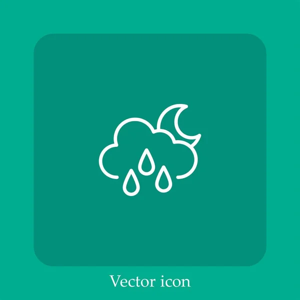 Nacht Vektor Symbol Lineare Icon Line Mit Editierbarem Strich — Stockvektor