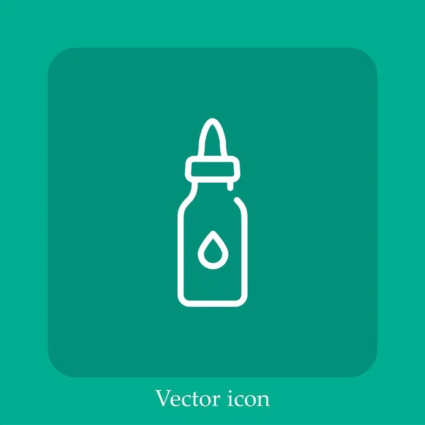 Ölflaschenvektorsymbol Linear Icon Line Mit Editierbarem Strich — Stockvektor