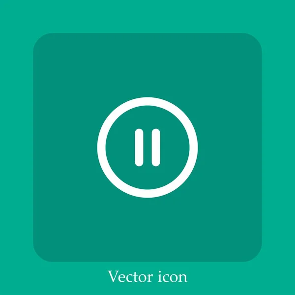 Pausa Icono Vector Icon Line Lineal Con Carrera Editable — Vector de stock