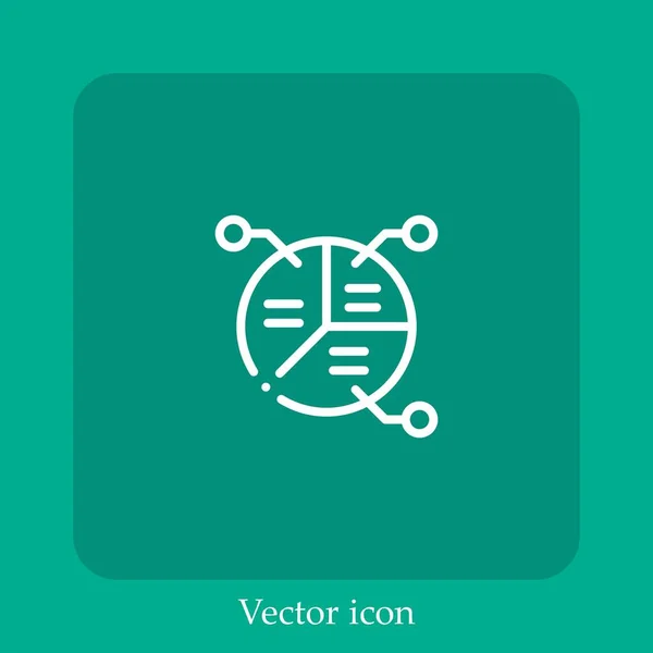 Gráfico Circular Icono Vectorial Icon Line Lineal Con Carrera Editable — Vector de stock