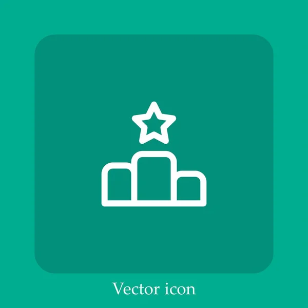Podium Vector Icon Linear Icon Line Con Carrera Editable — Vector de stock