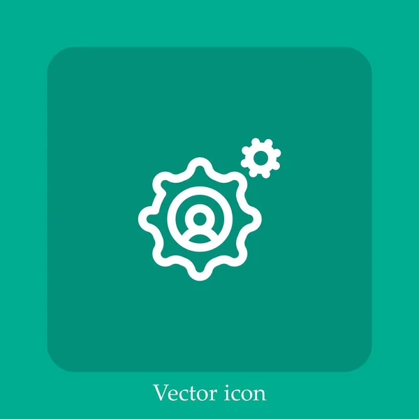 Icono Vector Proceso Icon Line Lineal Con Carrera Editable — Vector de stock