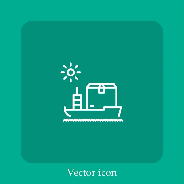 Schiffsvektorsymbol Lineare Icon Line Mit Editierbarem Strich — Stockvektor