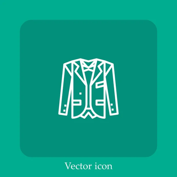 Traje Icono Vectorial Icon Line Lineal Con Carrera Editable — Vector de stock