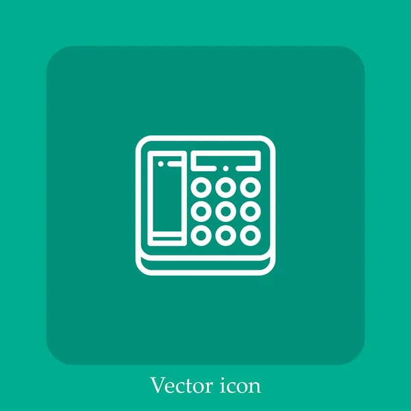 Icône Vectorielle Téléphonique Icône Linéaire Ligne Avec Course Modifiable — Image vectorielle