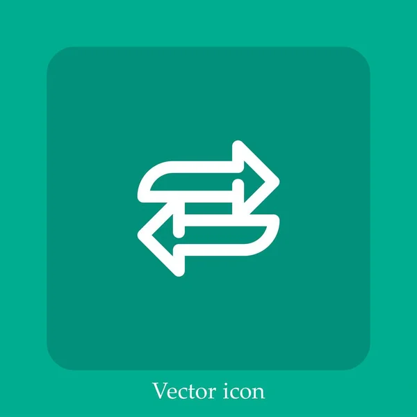 Transfert Données Icône Vectorielle Icône Linéaire Ligne Avec Course Modifiable — Image vectorielle