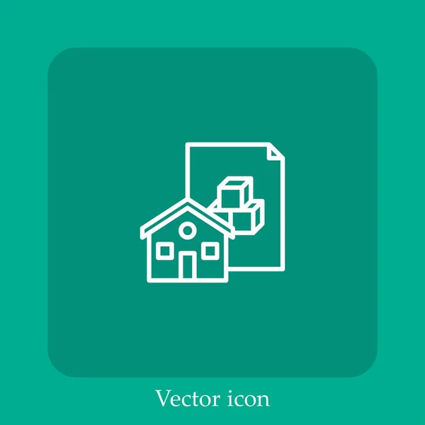 Arquiteto Ícone Vetor Linear Icon Line Com Curso Editável — Vetor de Stock