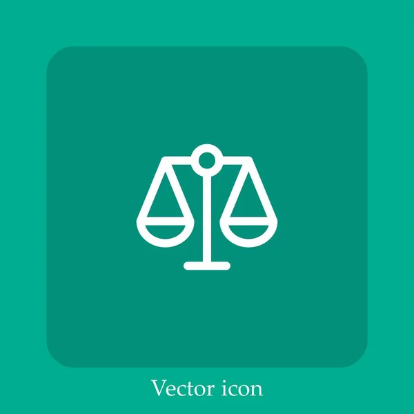 Icône Vectorielle Équilibre Icône Linéaire Ligne Avec Course Modifiable — Image vectorielle