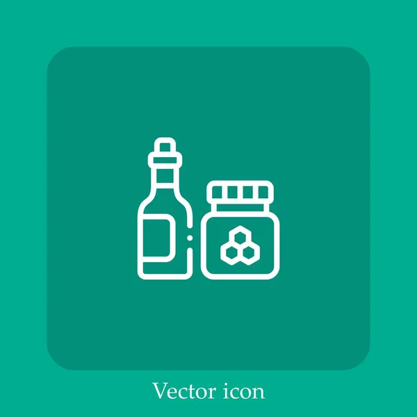 Bier Vektor Symbol Lineare Symbol Linie Mit Editierbarem Strich — Stockvektor
