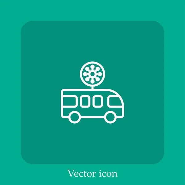 Busvektorsymbol Lineare Icon Line Mit Editierbarem Strich — Stockvektor