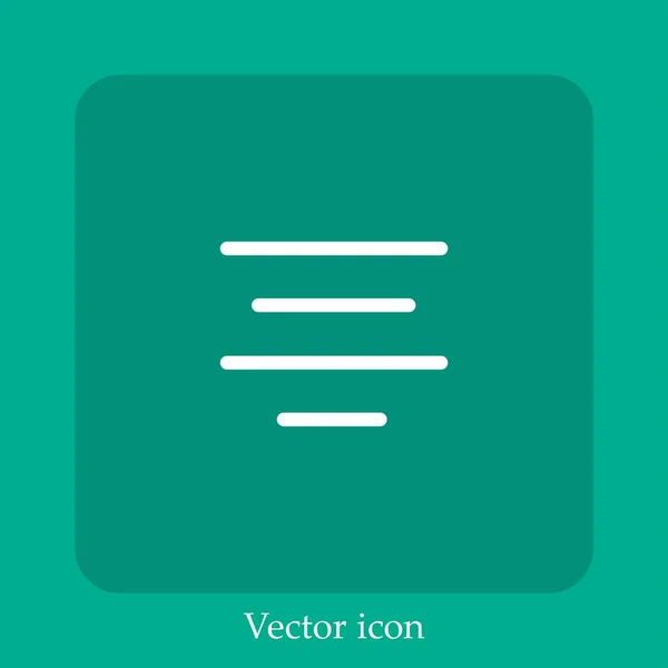 Center Align Vektor Icon Lineare Icon Line Mit Editierbarem Strich — Stockvektor