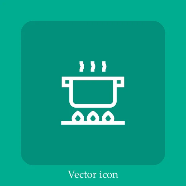 Ícone Vetor Cozinha Linear Icon Line Com Curso Editável — Vetor de Stock