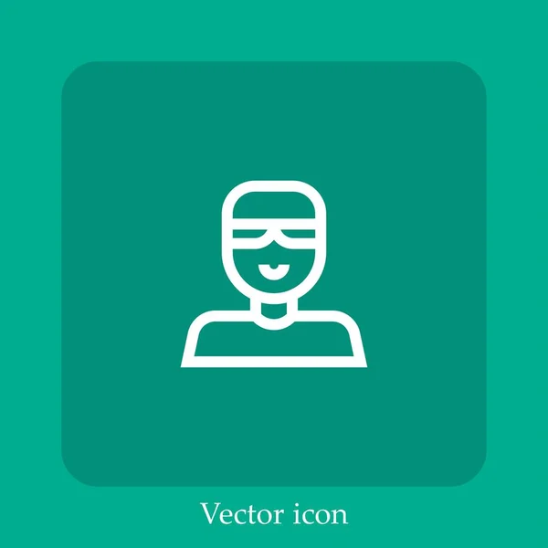Ikon Vektor Dokter Linear Icon Line Dengan Coretan Yang Dapat - Stok Vektor
