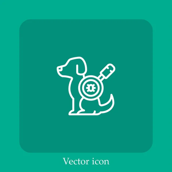 Perro Icono Vector Icon Line Lineal Con Carrera Editable — Vector de stock