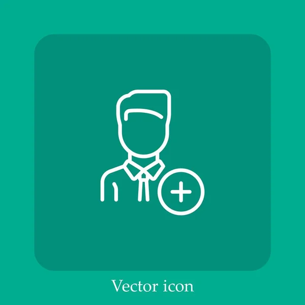 Ikon Vektor Karyawan Linear Icon Line Dengan Coretan Yang Dapat - Stok Vektor