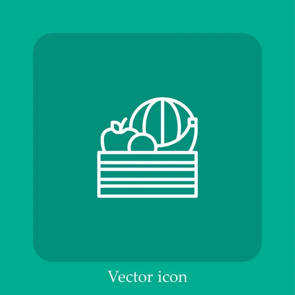 Fruits Vector Icon Lineare Icon Line Mit Editierbarem Strich — Stockvektor