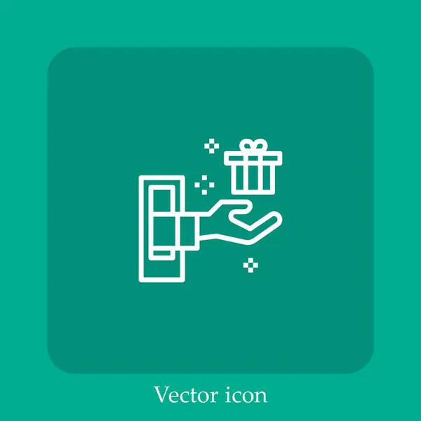 Ícone Vetor Presente Linear Icon Line Com Curso Editável — Vetor de Stock