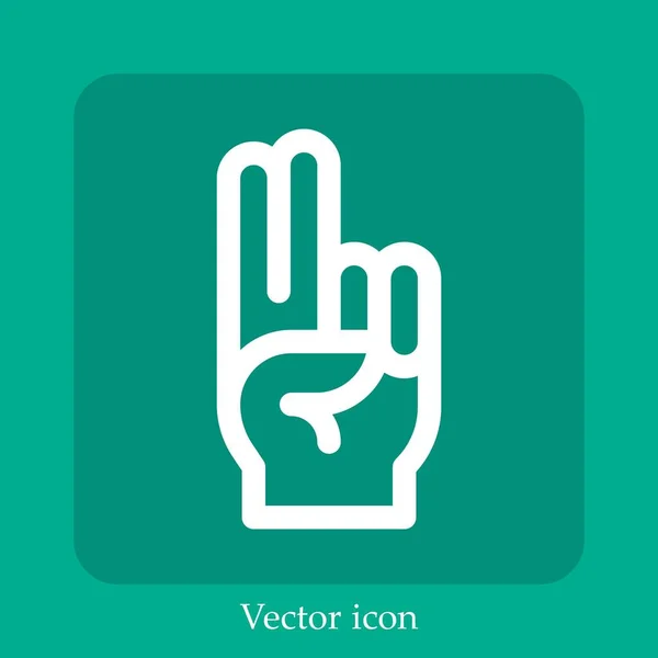 Hand Vector Icon Linear Icon Line Editable Stroke — Stock Vector