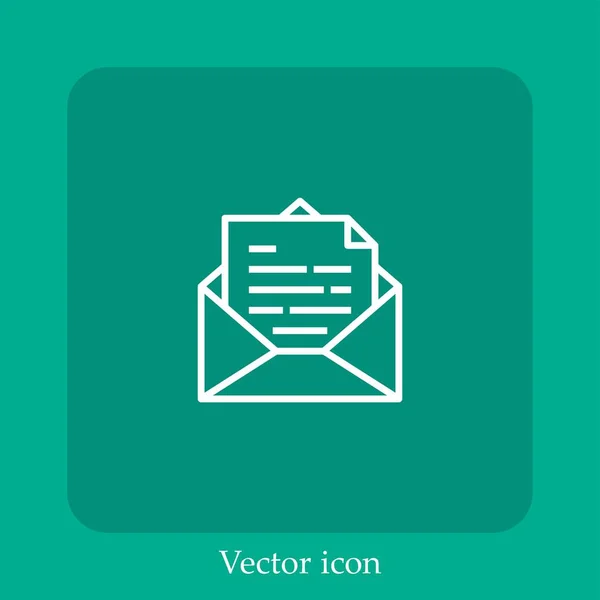 Mail Vektor Symbol Lineare Icon Line Mit Editierbarem Strich — Stockvektor