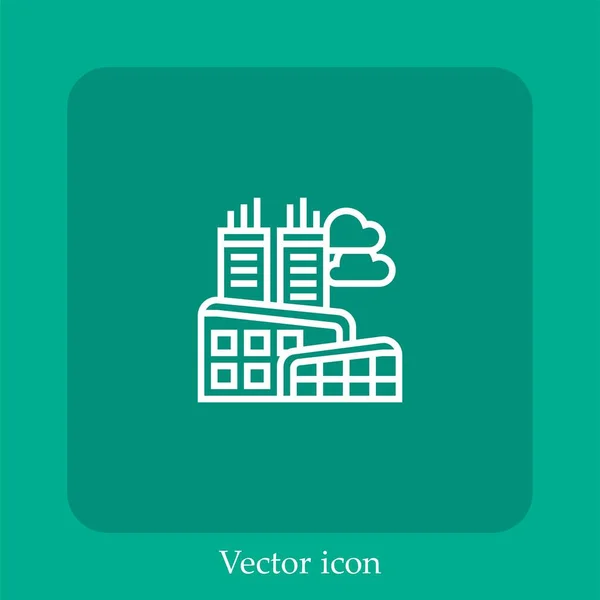 Ícone Vetorial Casa Moderna Linear Icon Line Com Curso Editável — Vetor de Stock