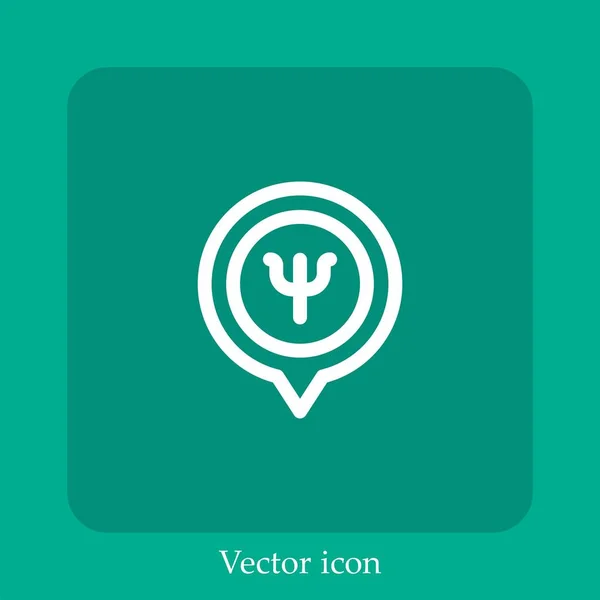 Marcador Posición Icono Vectorial Icon Line Lineal Con Carrera Editable — Vector de stock