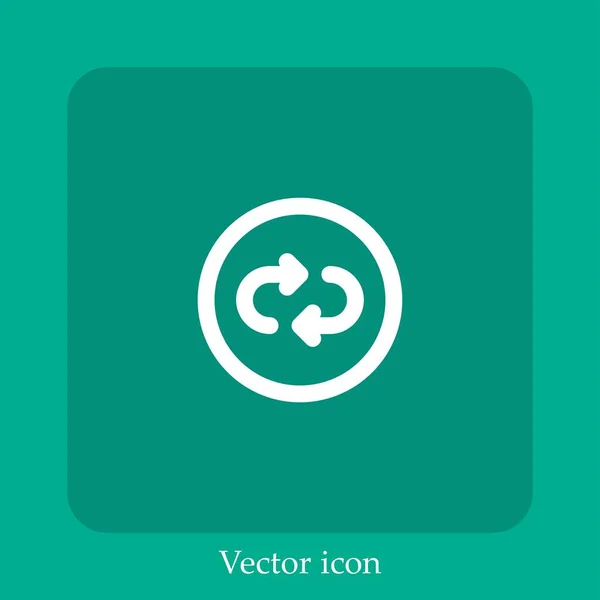 Icono Vector Repetición Icon Line Lineal Con Carrera Editable — Vector de stock