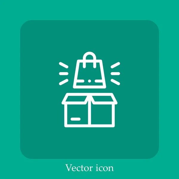 Bolsa Compras Icono Vector Icon Line Lineal Con Carrera Editable — Vector de stock