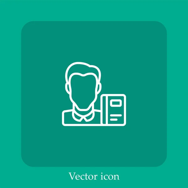 Icône Vectorielle Enseignante Icône Linéaire Ligne Avec Trait Modifiable — Image vectorielle