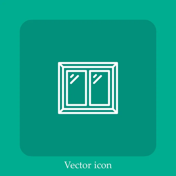 Fenstervektorsymbol Lineare Icon Line Mit Editierbarem Strich — Stockvektor