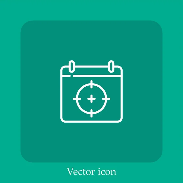 Icône Vectorielle Calendrier Icône Linéaire Ligne Avec Trait Modifiable — Image vectorielle