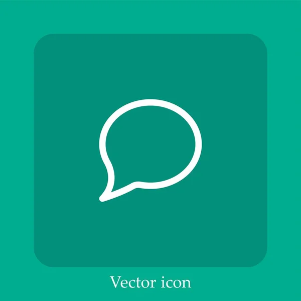 Chat Bubble Vector Icon Lineare Icon Line Mit Editierbarem Strich — Stockvektor