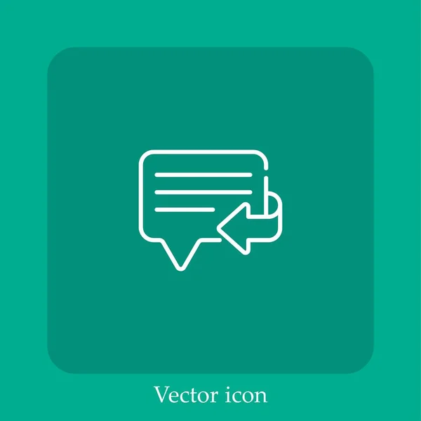 Chat Vector Icon Lineare Icon Line Mit Editierbarem Strich — Stockvektor