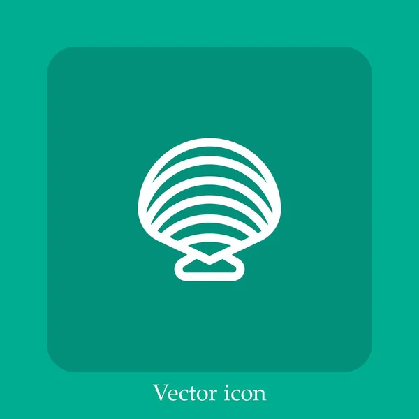 Icône Vectorielle Clam Icône Linéaire Ligne Avec Course Modifiable — Image vectorielle
