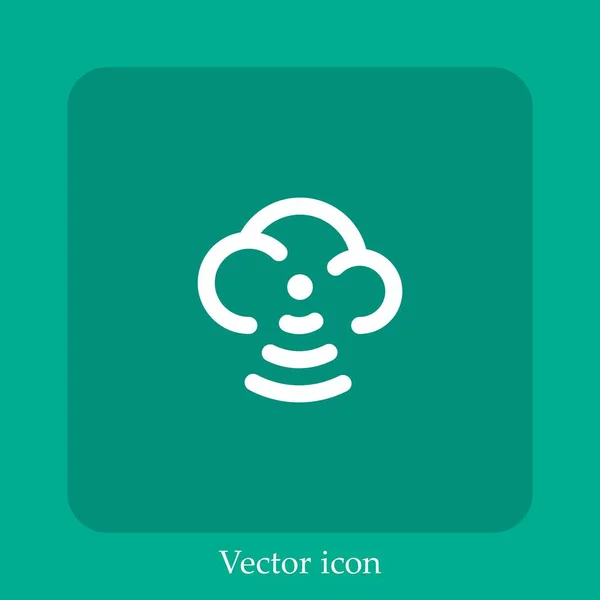 Icono Vector Nube Icon Line Lineal Con Carrera Editable — Vector de stock