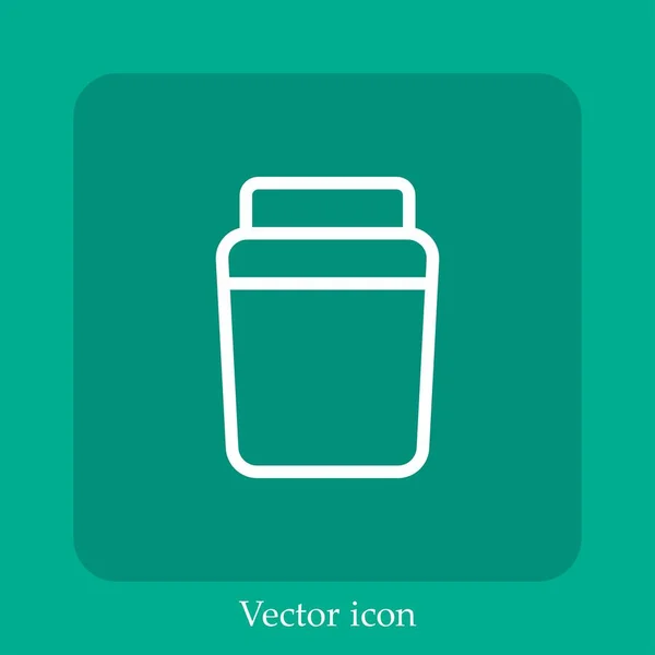 Container Vektor Symbol Lineare Icon Line Mit Editierbarem Strich — Stockvektor