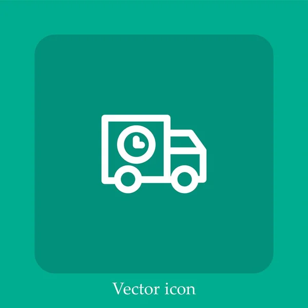Lieferwagen Vektor Symbol Lineare Icon Line Mit Editierbarem Strich — Stockvektor