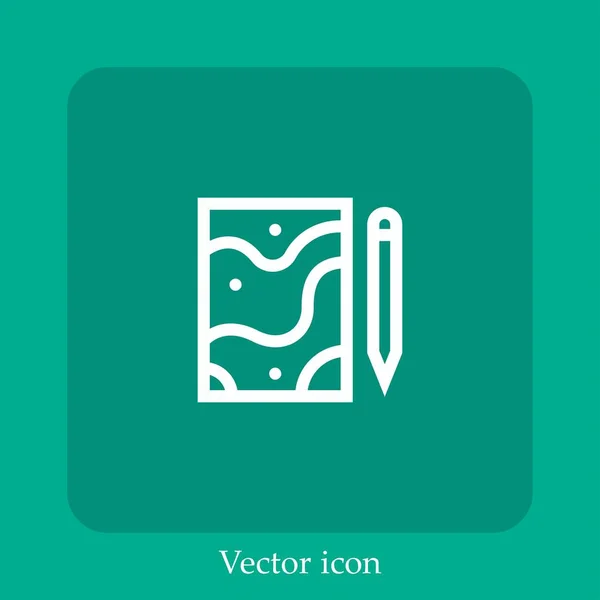 Dessiner Une Icône Vectorielle Icône Linéaire Ligne Avec Trait Modifiable — Image vectorielle