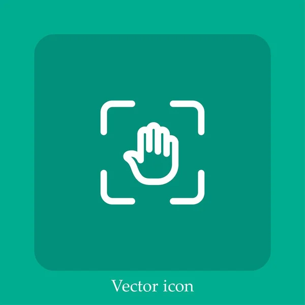 Marca Huella Digital Icono Vectorial Icon Line Lineal Con Carrera — Vector de stock