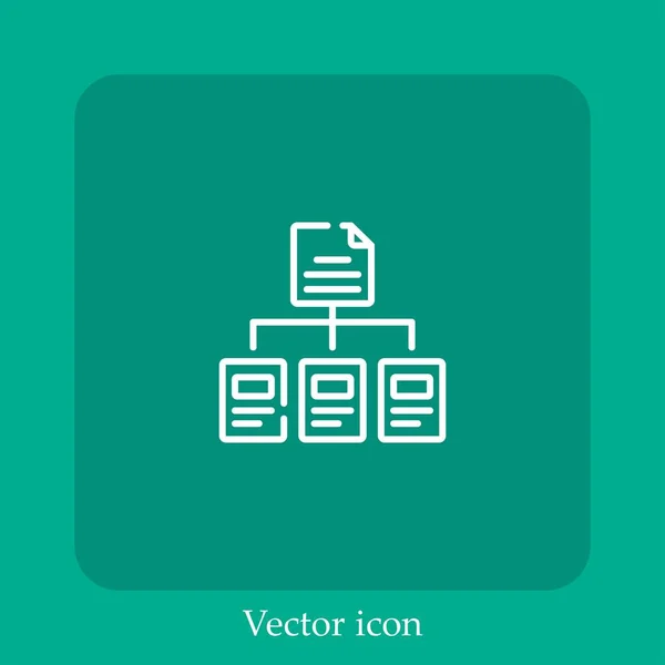 Icône Vectorielle Organigramme Icône Linéaire Ligne Avec Course Modifiable — Image vectorielle