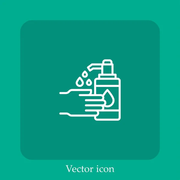 Ícone Vetor Handwash Linear Icon Line Com Curso Editável — Vetor de Stock