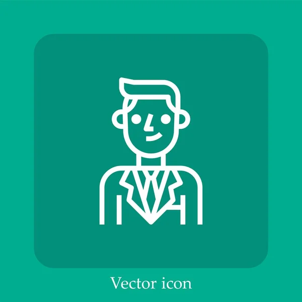 Manager Vektor Symbol Lineare Icon Line Mit Editierbarem Strich — Stockvektor